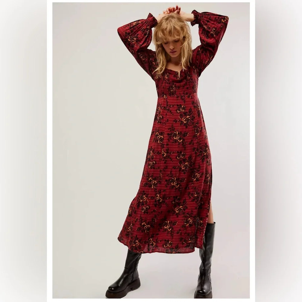 free people JAYMES midi dress . - Picture 3 of 8